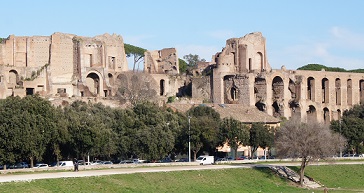 イタリア、ローマ、地下鉄Ｂ線チルコ・マッシモ駅に向かう途中の景色