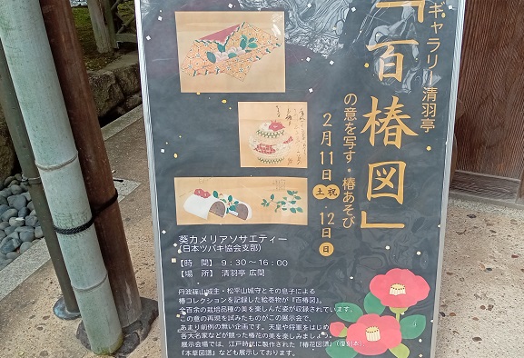 名古屋市熱田区の白鳥庭園の清羽亭で開催の椿展