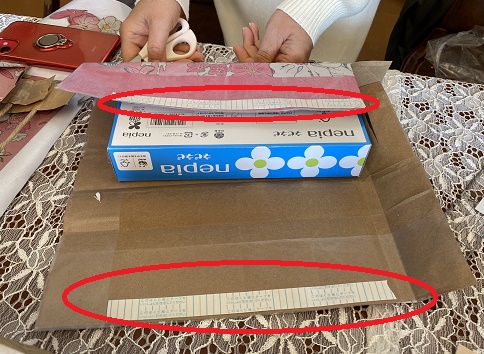 スタバの紙袋でテッシュ箱ケース作り（2024年3月1日スタバ名古屋猪子石店主催）