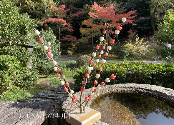 東山植物園のイベント（花餅作り）2024年12月1日