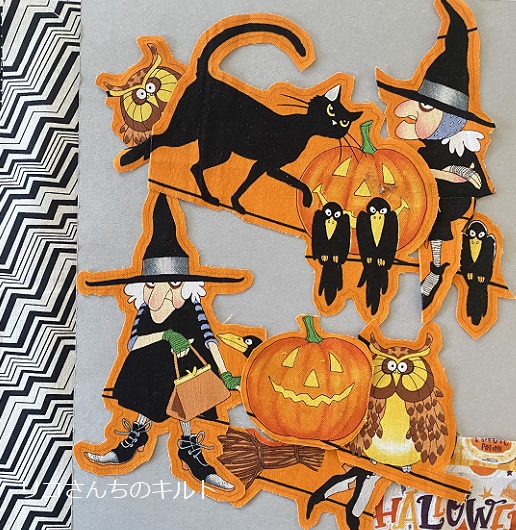 自作のパッチワークキルト(ハロウイン)
