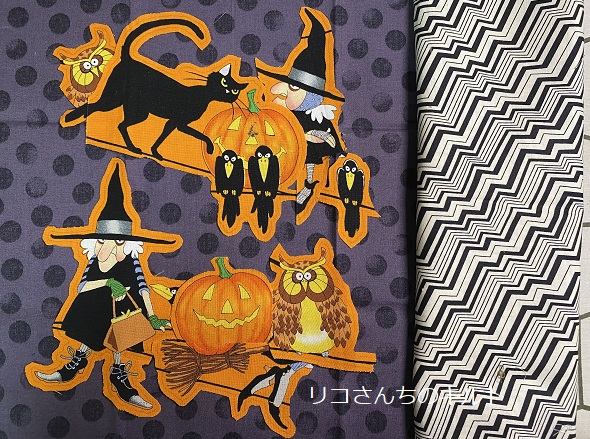 自作のパッチワークキルト（ハロウイン）