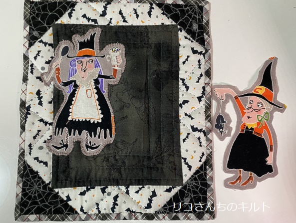 自作のパッチワークミニキルト(ハロウイン)