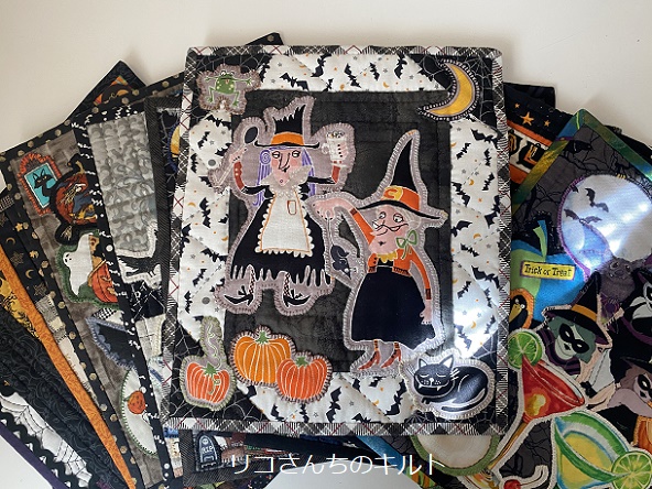 自作のパッチワークミニキルト(ハロウイン)