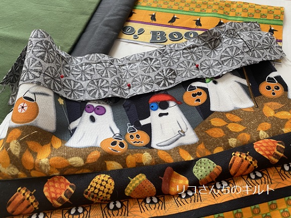 ハロウインミニキルト制作中