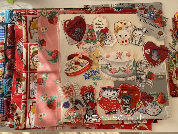 自作のファブリックボード（バレンタイン）