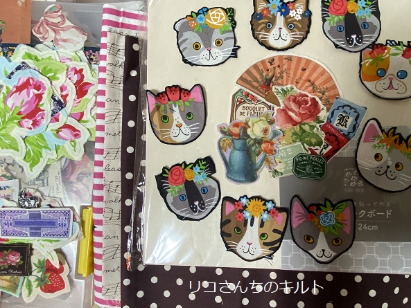 自作のファブリックボード（バレンタイン）