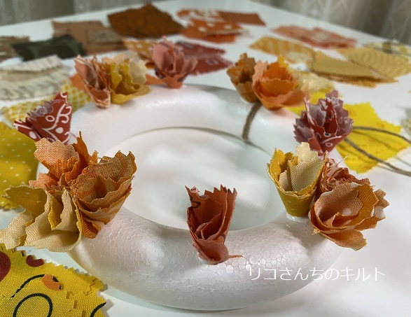 自作の布リース