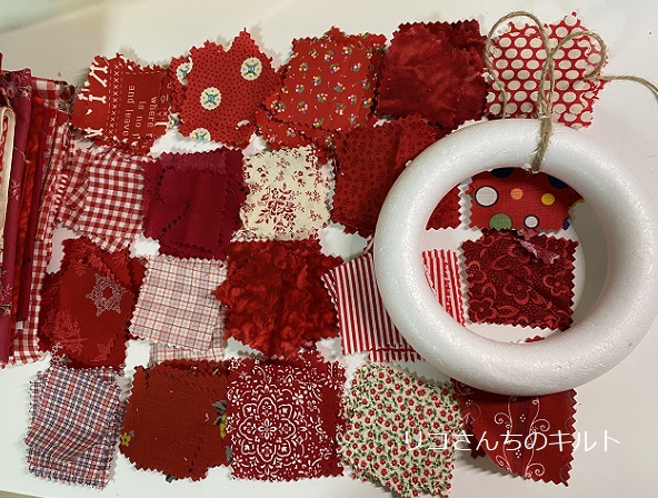 自作の布リース