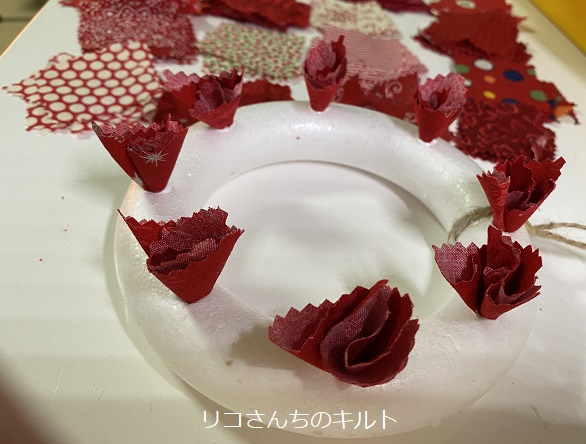 自作の布リース