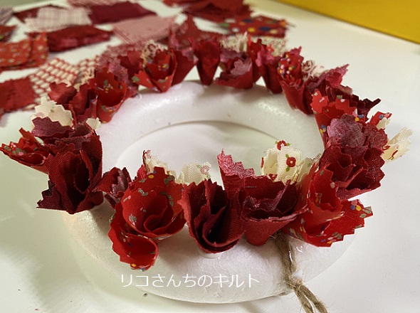 自作の布リース