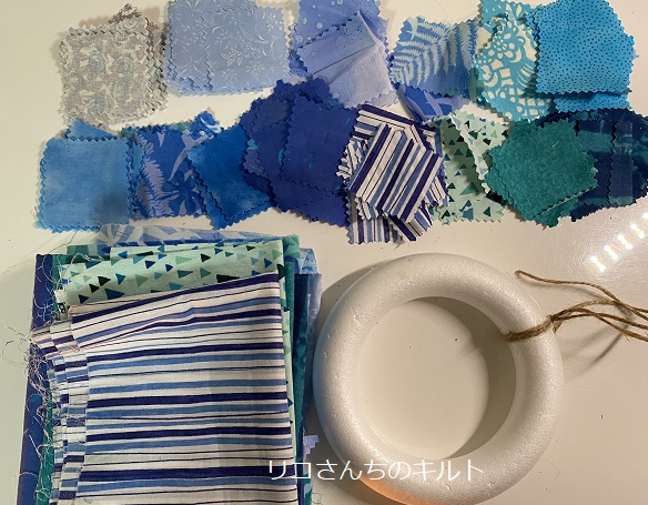 自作の布リース