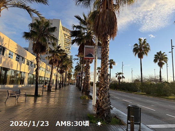 バルセロナのホテル(ベストフロントマリティム)の前