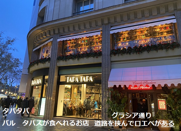 タパタパ(バルセロナのグラシア通り)