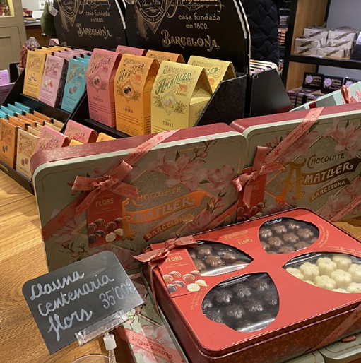 カサ・アマトリェー(バルセロナ)のチョコレートショップ