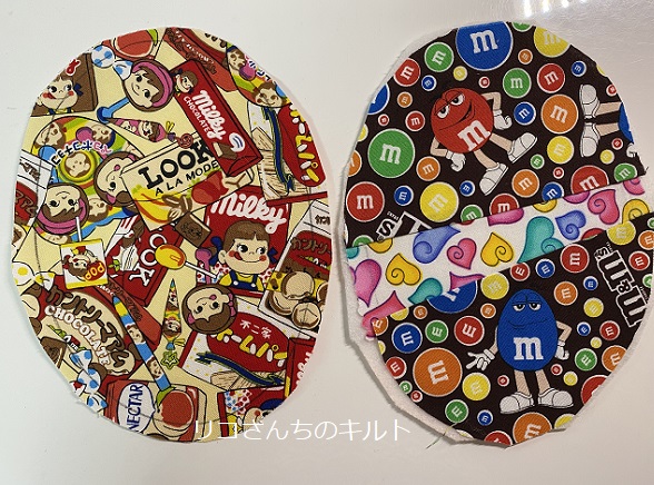 自作の布飾り(バレンタイン)