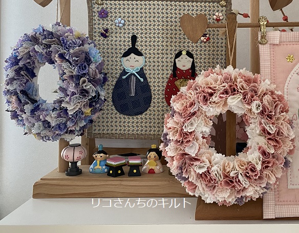 自作の挿すだけ布リース