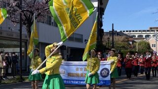 名古屋市東区のオオカンザクラ（2026年3月14日）ポッカ消防隊のパレード