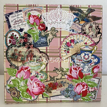 自作のヴィクトリアンなファブリックボード