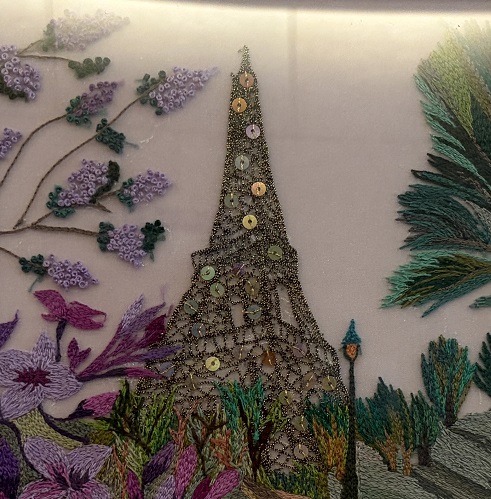 森田恵さんのリュネビル刺繍作品（2026年4月17日宗次ホール）