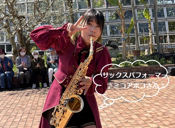 東谷山フルーツパークのシダレサクラ祭の大道芸(2026年4月8日)