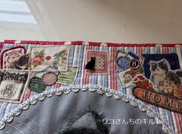 製作中のネコのタペストリー