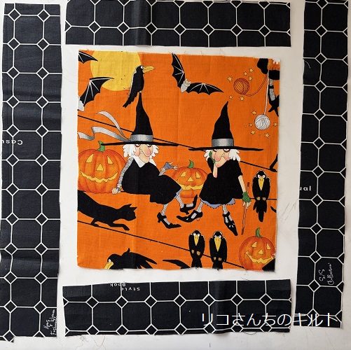 自作のハロウインミニキルト（Ｄ）