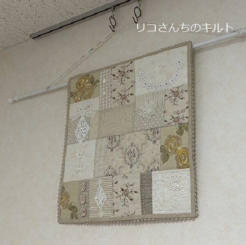 自作のパッチワークキルト