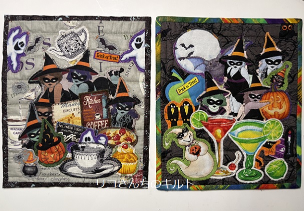 自作のハロウインミニキルト(魔女シリーズ)