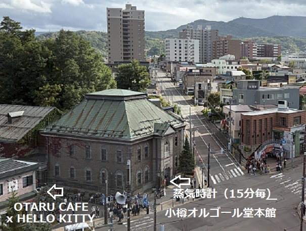 小樽堺町通りのルタオ本店展望室からの眺め（2026年9月29日）